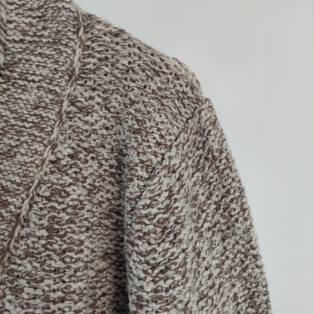 Tally-Ho cardigan sweater Medium Vintage brown tan knit snap front - Picture 3 of 7